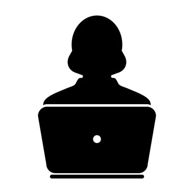 Kullanıcı simgesi - dizüstü, bilgisayar, aygıt, alt vektör çizim