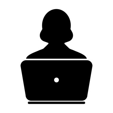 Kullanıcı simgesi - dizüstü, bilgisayar, aygıt, alt vektör çizim