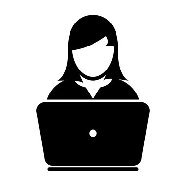 Kullanıcı simgesi - dizüstü, bilgisayar, aygıt, alt vektör çizim