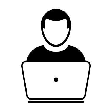 Kullanıcı simgesi - dizüstü, bilgisayar, aygıt, alt simge vektör çizim