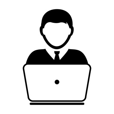 Kullanıcı simgesi - dizüstü, bilgisayar, aygıt, alt simge vektör çizim