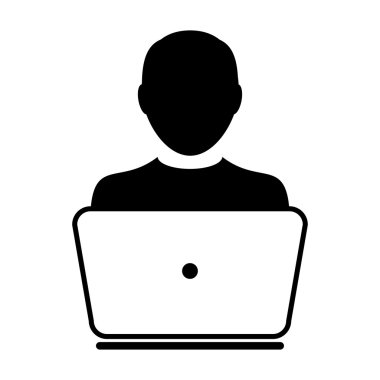 Kullanıcı simgesi - dizüstü, bilgisayar, aygıt, alt simge vektör çizim