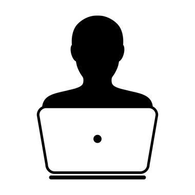 Kullanıcı simgesi - dizüstü, bilgisayar, aygıt, alt simge vektör çizim