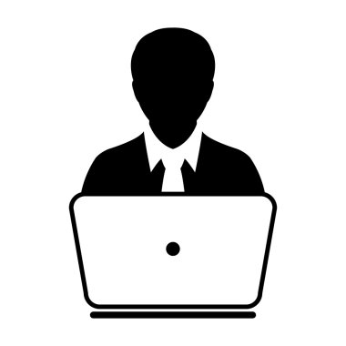 Kullanıcı simgesi - dizüstü, bilgisayar, aygıt, alt simge vektör çizim