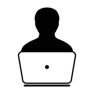 Kullanıcı simgesi - dizüstü, bilgisayar, aygıt, alt simge vektör çizim