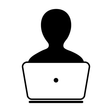 Kullanıcı simgesi - dizüstü, bilgisayar, aygıt, alt simge vektör çizim