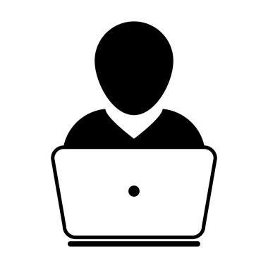 Kullanıcı simgesi - dizüstü, bilgisayar, aygıt, alt simge vektör çizim