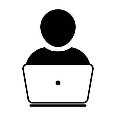 Kullanıcı simgesi - dizüstü, bilgisayar, aygıt, alt simge vektör çizim