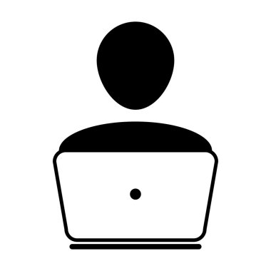 Kullanıcı simgesi - dizüstü, bilgisayar, aygıt, alt simge vektör çizim