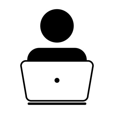 Kullanıcı simgesi - dizüstü, bilgisayar, aygıt, alt simge vektör çizim