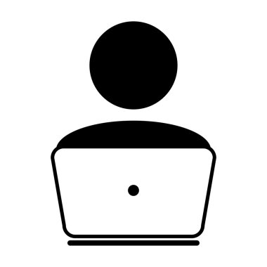 Kullanıcı simgesi - dizüstü, bilgisayar, aygıt, alt simge vektör çizim