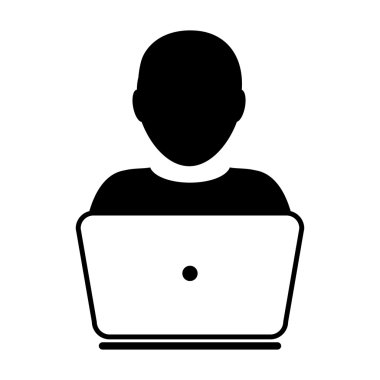 Kullanıcı simgesi - dizüstü, bilgisayar, aygıt, alt simge vektör çizim