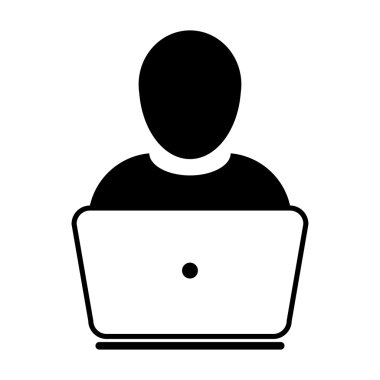 Kullanıcı simgesi - dizüstü, bilgisayar, aygıt, alt simge vektör çizim