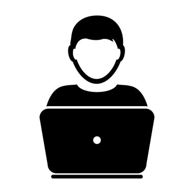 Kullanıcı simgesi - dizüstü, bilgisayar, aygıt, alt simge vektör çizim