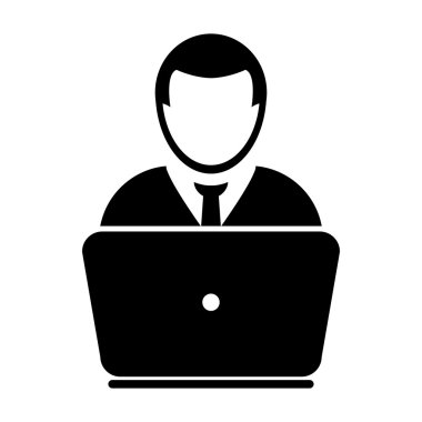 Kullanıcı simgesi - dizüstü, bilgisayar, aygıt, alt simge vektör çizim