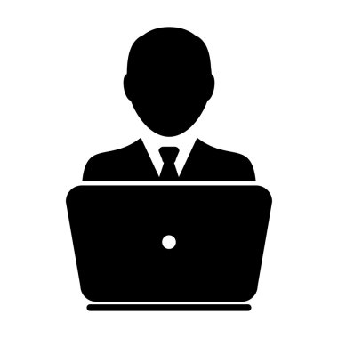 Kullanıcı simgesi - dizüstü, bilgisayar, aygıt, alt simge vektör çizim