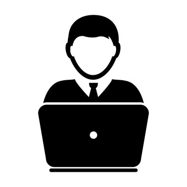 Kullanıcı simgesi - dizüstü, bilgisayar, aygıt, alt simge vektör çizim