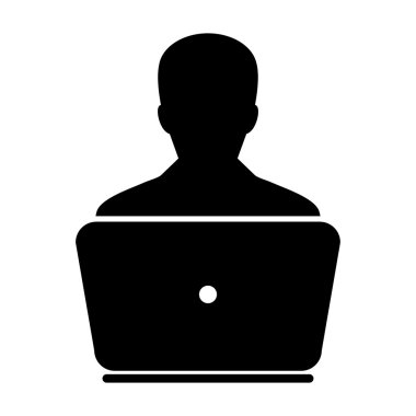 Kullanıcı simgesi - dizüstü, bilgisayar, aygıt, alt simge vektör çizim