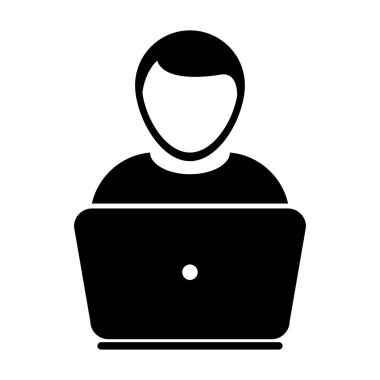 Kullanıcı simgesi - dizüstü, bilgisayar, aygıt, alt simge vektör çizim