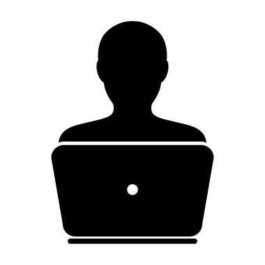 Kullanıcı simgesi - dizüstü, bilgisayar, aygıt, alt simge vektör çizim