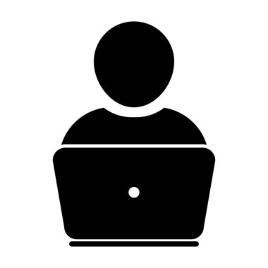 Kullanıcı simgesi - dizüstü, bilgisayar, aygıt, alt simge vektör çizim