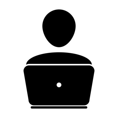 Kullanıcı simgesi - dizüstü, bilgisayar, aygıt, alt simge vektör çizim