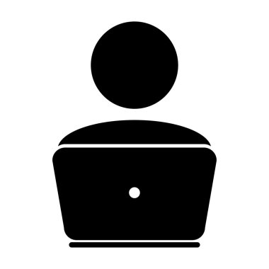 Kullanıcı simgesi - dizüstü, bilgisayar, aygıt, alt simge vektör çizim