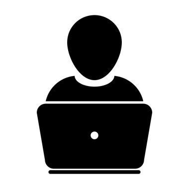 Kullanıcı simgesi - dizüstü, bilgisayar, aygıt, alt simge vektör çizim