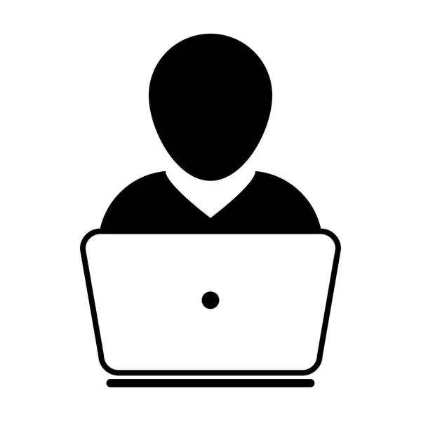 User Icon - Laptop, Computer, Device, Worker Glyph Vector illustration — Stock Vector
