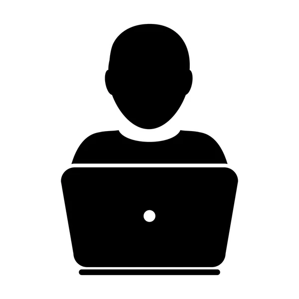 Icon - Laptop, gebruikerscomputer, apparaat, werknemer Glyph Vector Illustratie — Stockvector