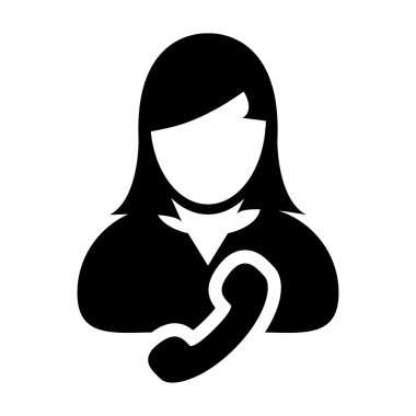 Kullanıcı simgesi - telefon, ilgili kişi, destek glif vektör çizim