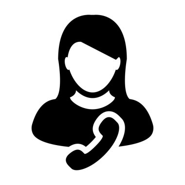 Kullanıcı simgesi - telefon, ilgili kişi, destek glif vektör çizim