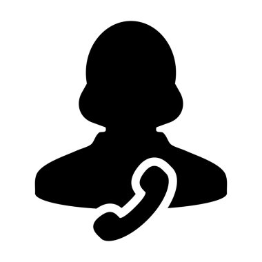 Kullanıcı simgesi - telefon, ilgili kişi, destek glif vektör çizim