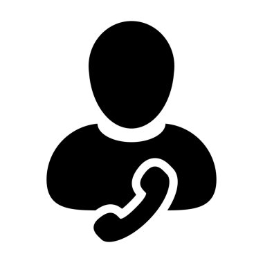 Kullanıcı simgesi - telefon, ilgili kişi, destek glif vektör çizim