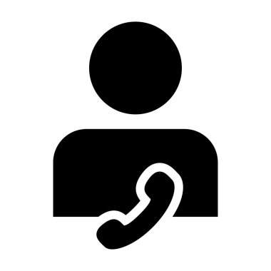 Kullanıcı simgesi - telefon, ilgili kişi, destek glif vektör çizim
