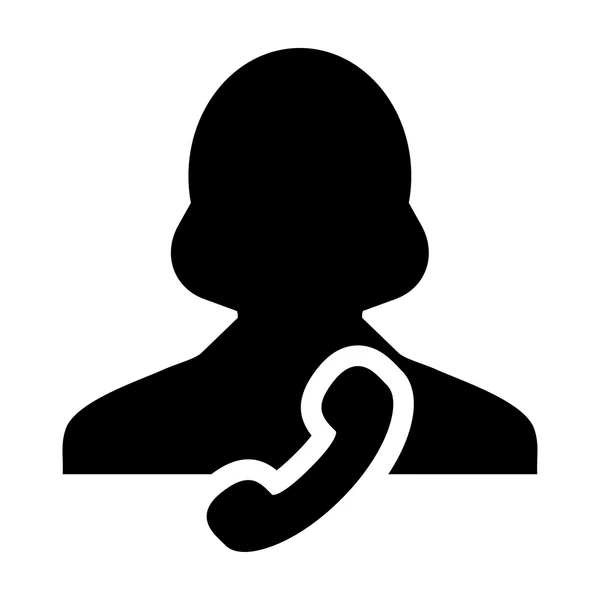 Gebruiker pictogram - telefoon, Contact, ondersteuning Glyph Vector Illustratie — Stockvector