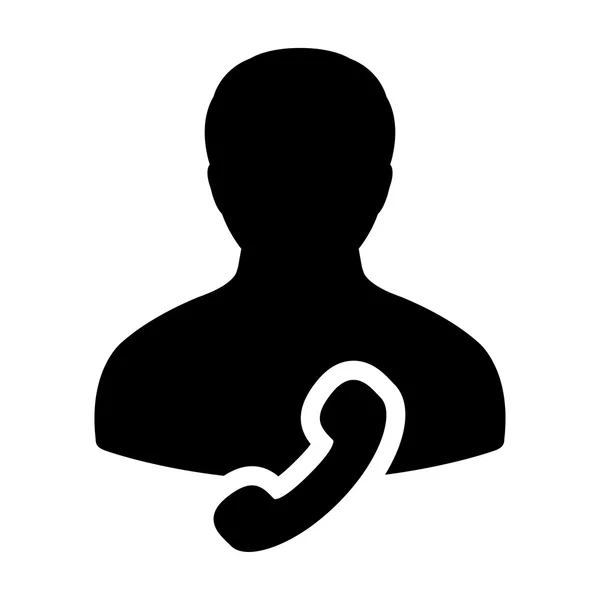 Gebruiker pictogram - telefoon, Contact, ondersteuning Glyph Vector Illustratie — Stockvector