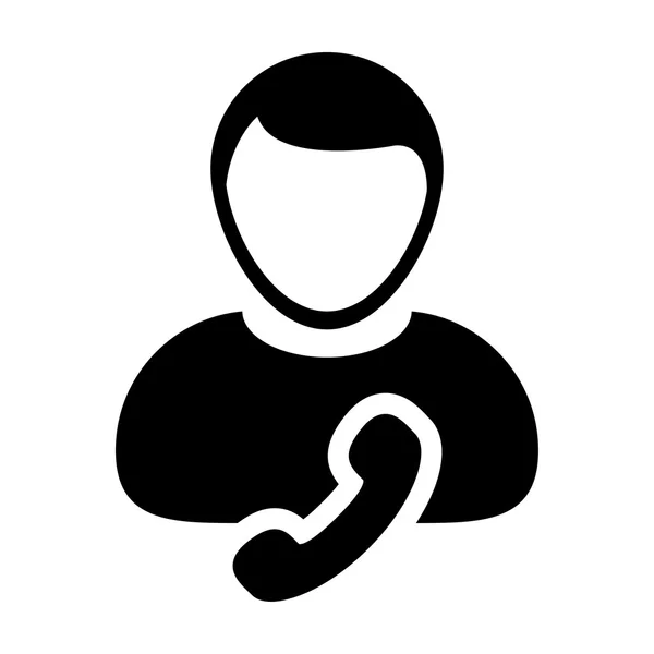 Użytkownik ikona - telefon, kontakt, obsługa glifów wektor ilustracja — Wektor stockowy