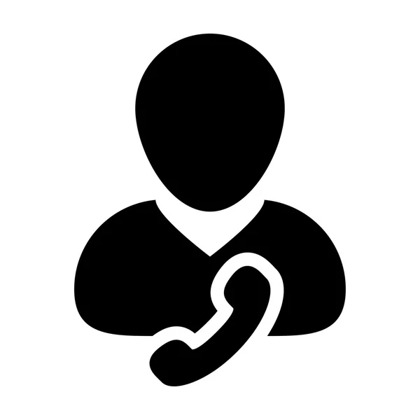 Gebruiker pictogram - telefoon, Contact, ondersteuning Glyph Vector Illustratie — Stockvector