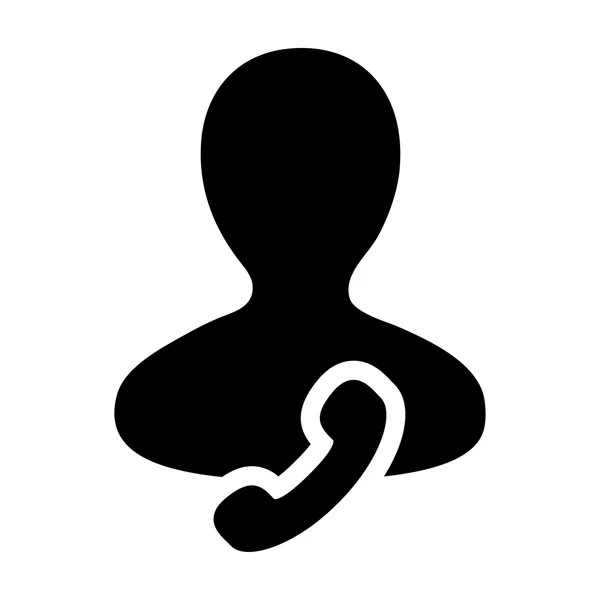 Användaren ikonen - telefon, kontakt, stöd Glyph vektor illustration — Stock vektor