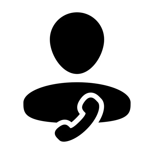 Gebruiker pictogram - telefoon, Contact, ondersteuning Glyph Vector Illustratie — Stockvector