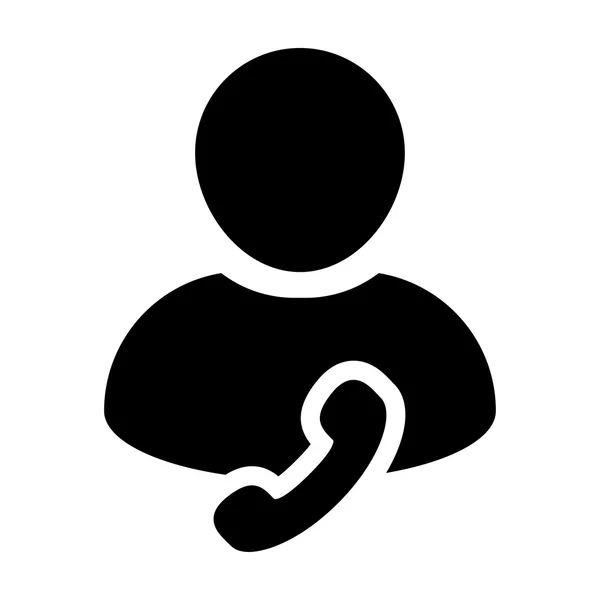 Иконка пользователя - телефон, контакт, поддержка Glyph Векторная иллюстрация — стоковый вектор