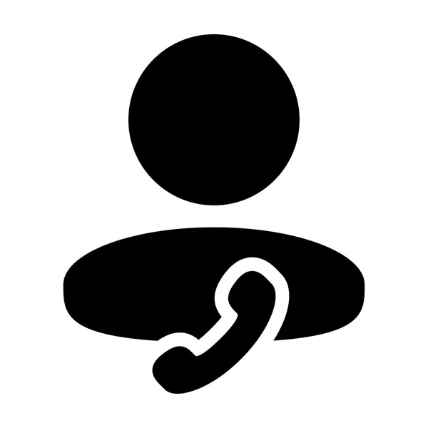 Gebruiker pictogram - telefoon, Contact, ondersteuning Glyph Vector Illustratie — Stockvector