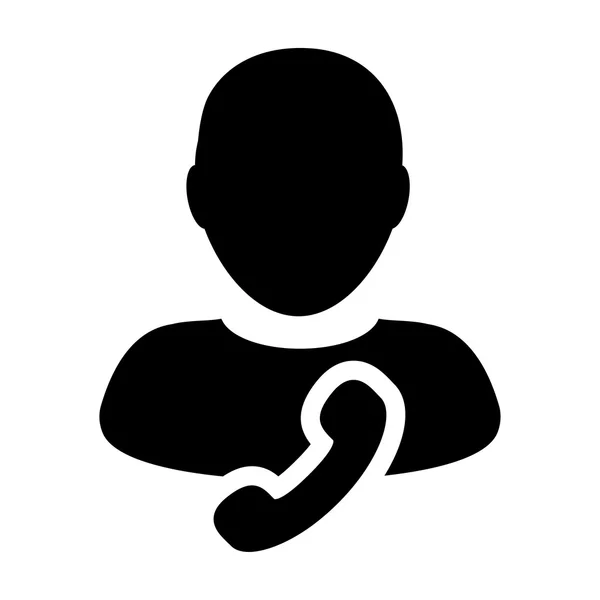 Gebruiker pictogram - telefoon, Contact, ondersteuning Glyph Vector Illustratie — Stockvector