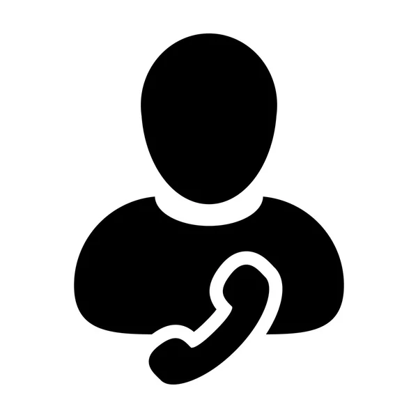 Gebruiker pictogram - telefoon, Contact, ondersteuning Glyph Vector Illustratie — Stockvector