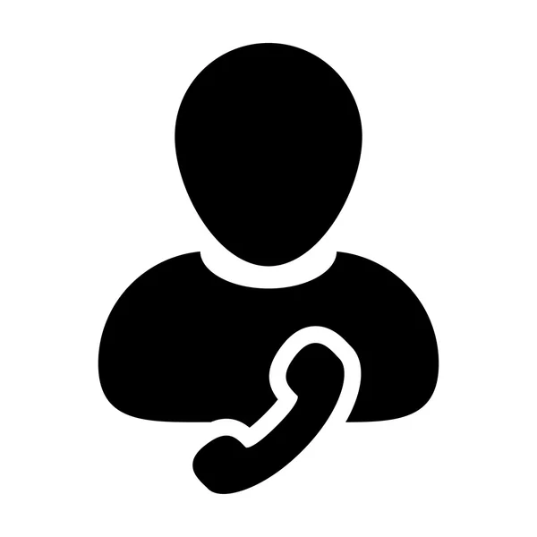 Ícone do usuário - Telefone, Contato, Suporte Glyph Vector ilustração —  Vetores de Stock