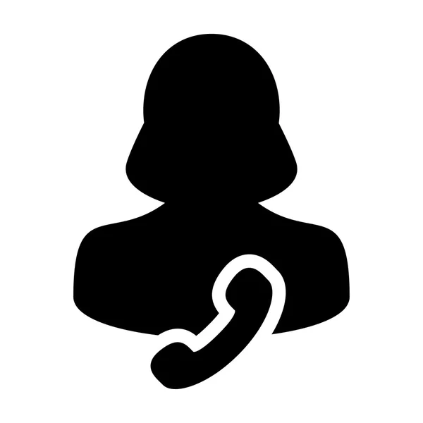 Gebruiker pictogram - telefoon, Contact, ondersteuning Glyph Vector Illustratie — Stockvector