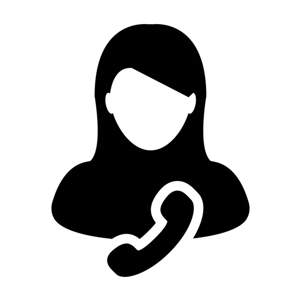 Gebruiker pictogram - telefoon, Contact, ondersteuning Glyph Vector Illustratie — Stockvector