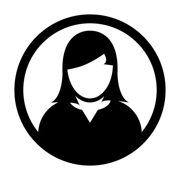 アイコン ベクトル女性人シンボル プロファイル円のアバターのユーザーのサインイン フラット カラー グリフ ピクトグラム イラスト — ストックベクタ