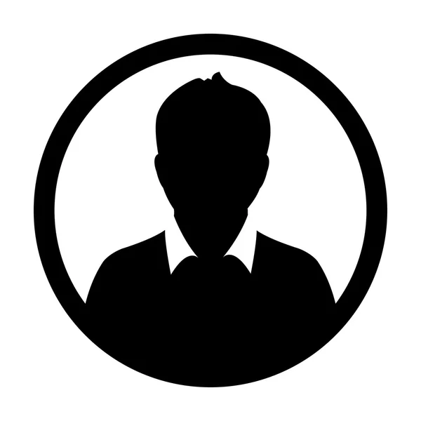 Kullanıcı simge vektör erkek kişi sembolü profil daire Avatar işareti düz renk glif piktogram çizimde